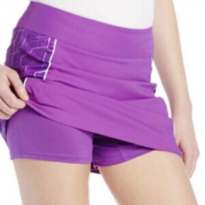 Adidas Golf NWT ClimaCool Purple Stretch Skort Skirt Active Geometric Size 6